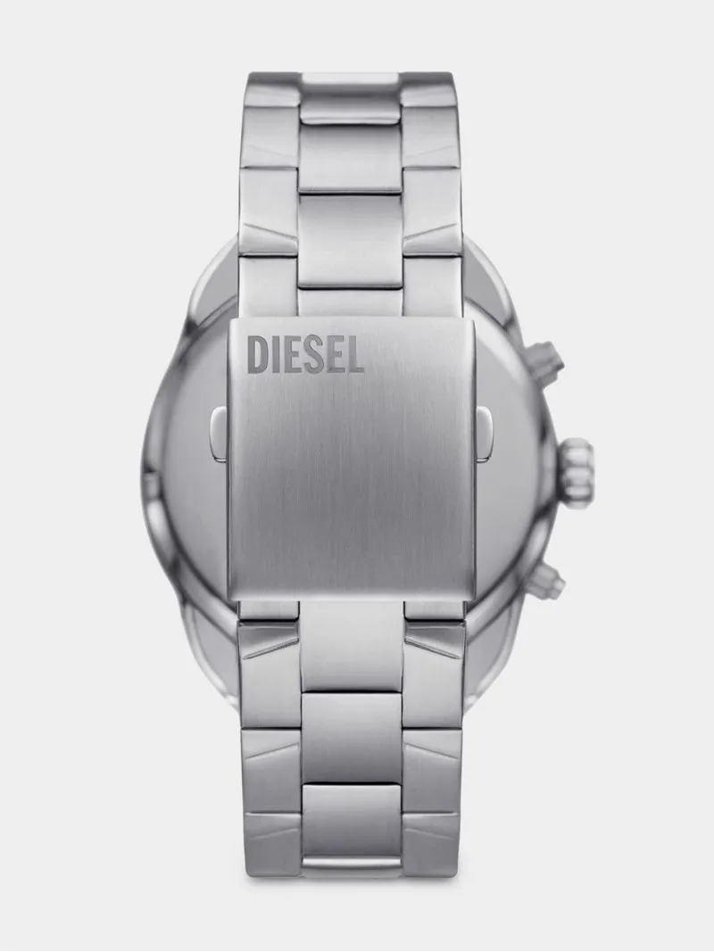 Diesel Spiked Blue Dial Stainless Steel Chronograph Bracelet Watch