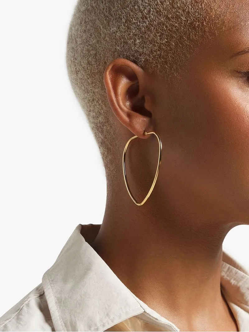 Stainless Steel 18ct Gold Plated Waterproof Peach Shape Hoops