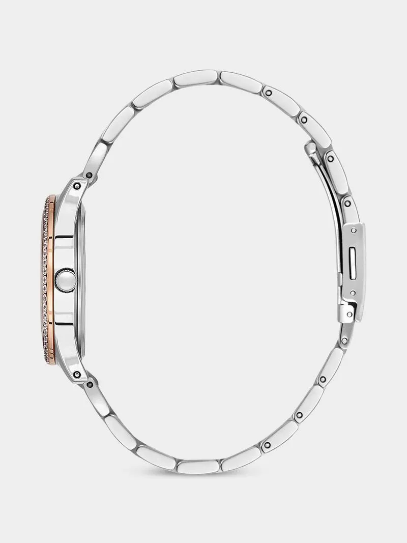 Daniel Klein Rose Plated Two-Tone Stainless Steel Bracelet Watch