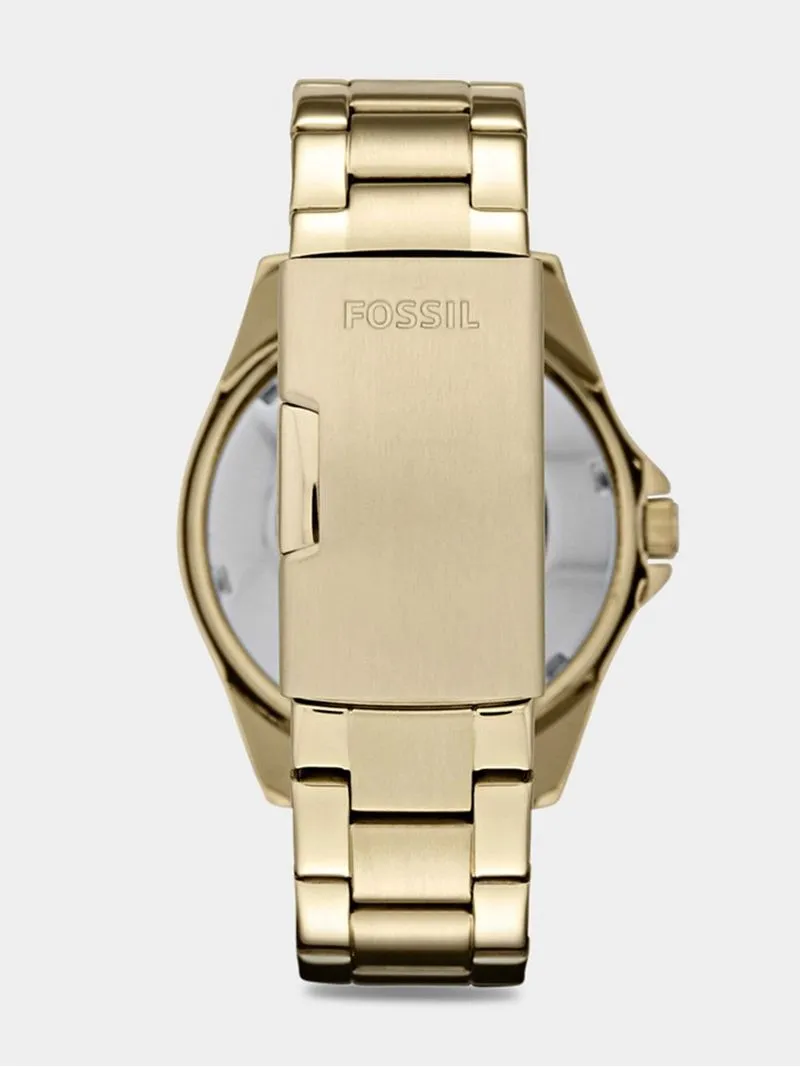 Fossil Riley Gold Plated Stainless Steel Multi-Dial Bracelet Watch