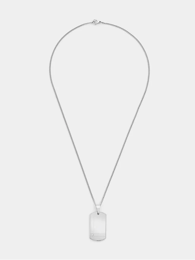 American Swiss Women's Cubic Zirconia Disc Pendant