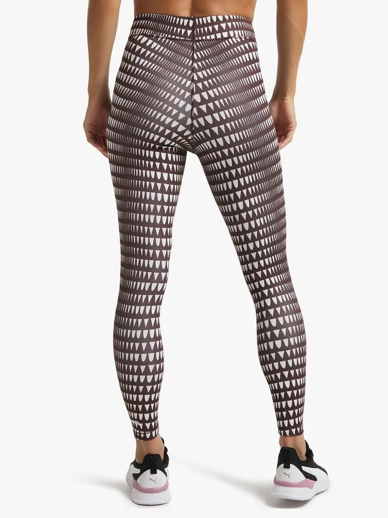 Womens Puma Lemlem All Over Print Brown Tights