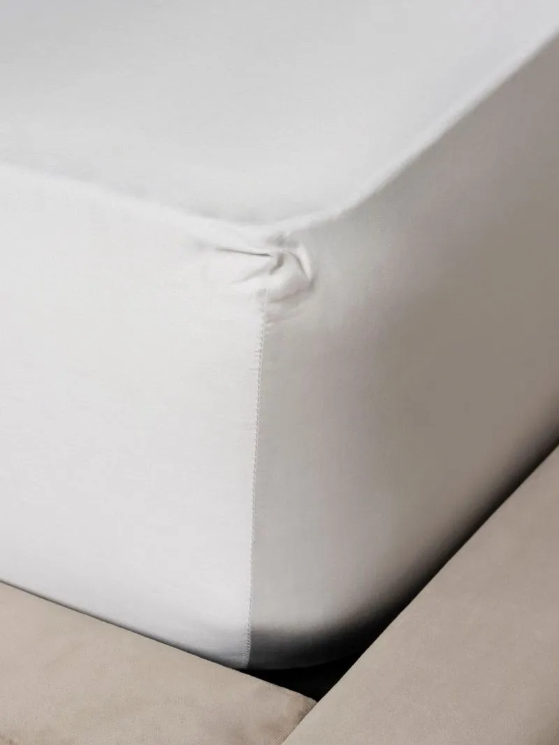 Grace Most Lustrous Gold Seal Certified Egyptian Cotton 400 Thread Count Fitted Sheet Silver