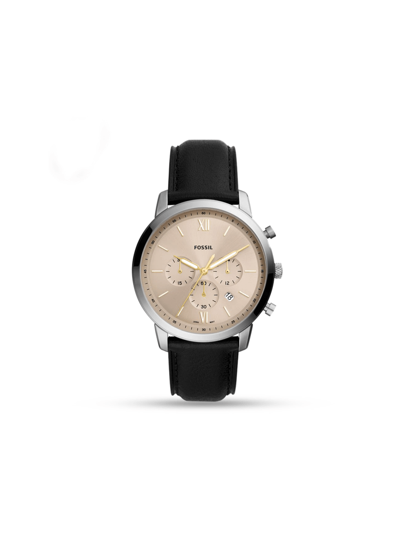 Fossil Men's Neutra Stainless Steel & Black Leather Chronograph Watch