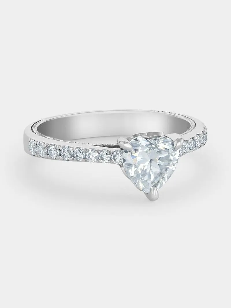 Gert Johan Coetzee White Gold Moissanite Love Generation Heart Ring