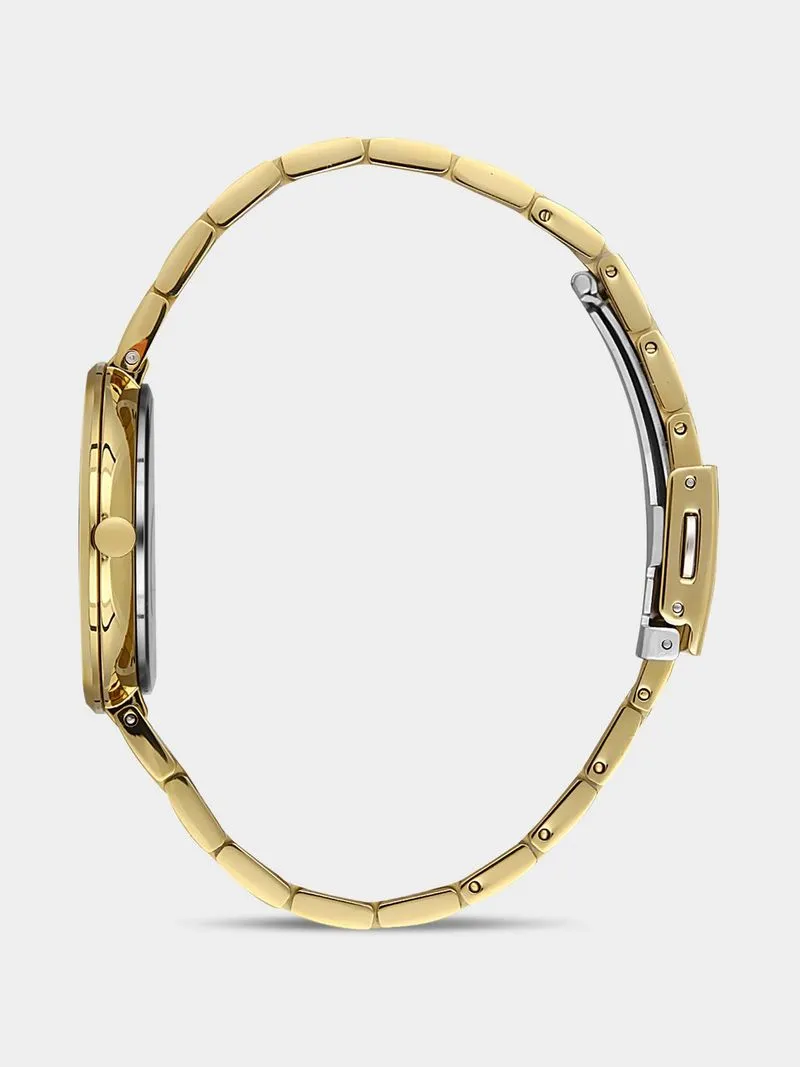 Daniel Klein Gold Plated Silver Tone Dial Bracelet Watch