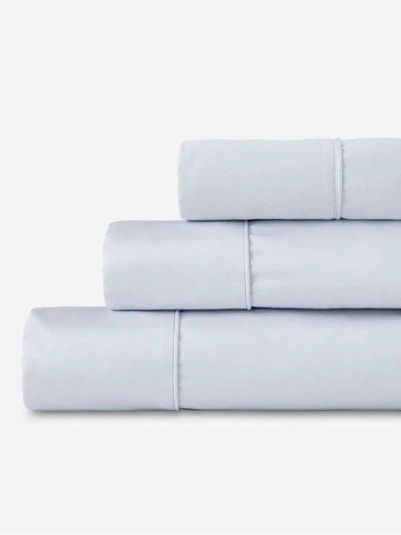 Gold Seal Certified Egyptian Cotton 600 Thread Count Duvet Cover Set Light Blue