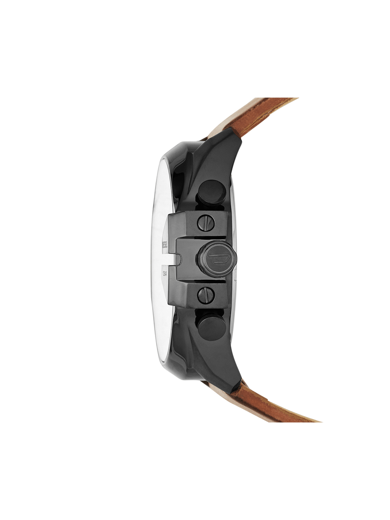 Diesel Men's Mega Chief Black Tone Brown Leather Watch