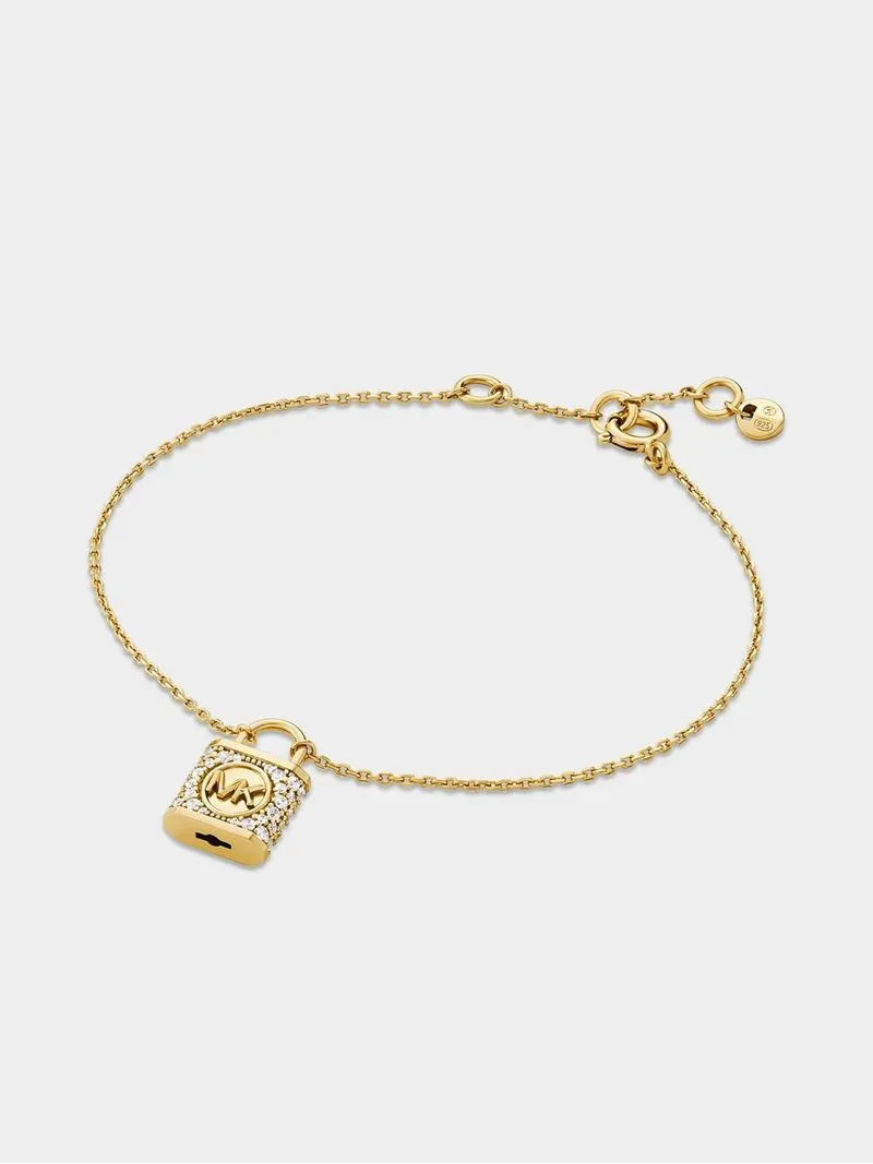 Michael Kors Kors MK Collection Gold Plated Sterling Silver Locket Chain Bracelet