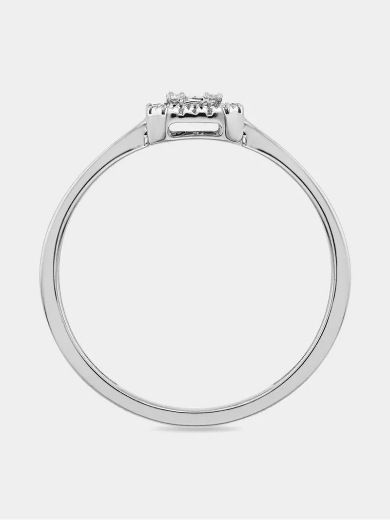 9ct White Gold 0.12ct Diamond Cushion Cluster Ring
