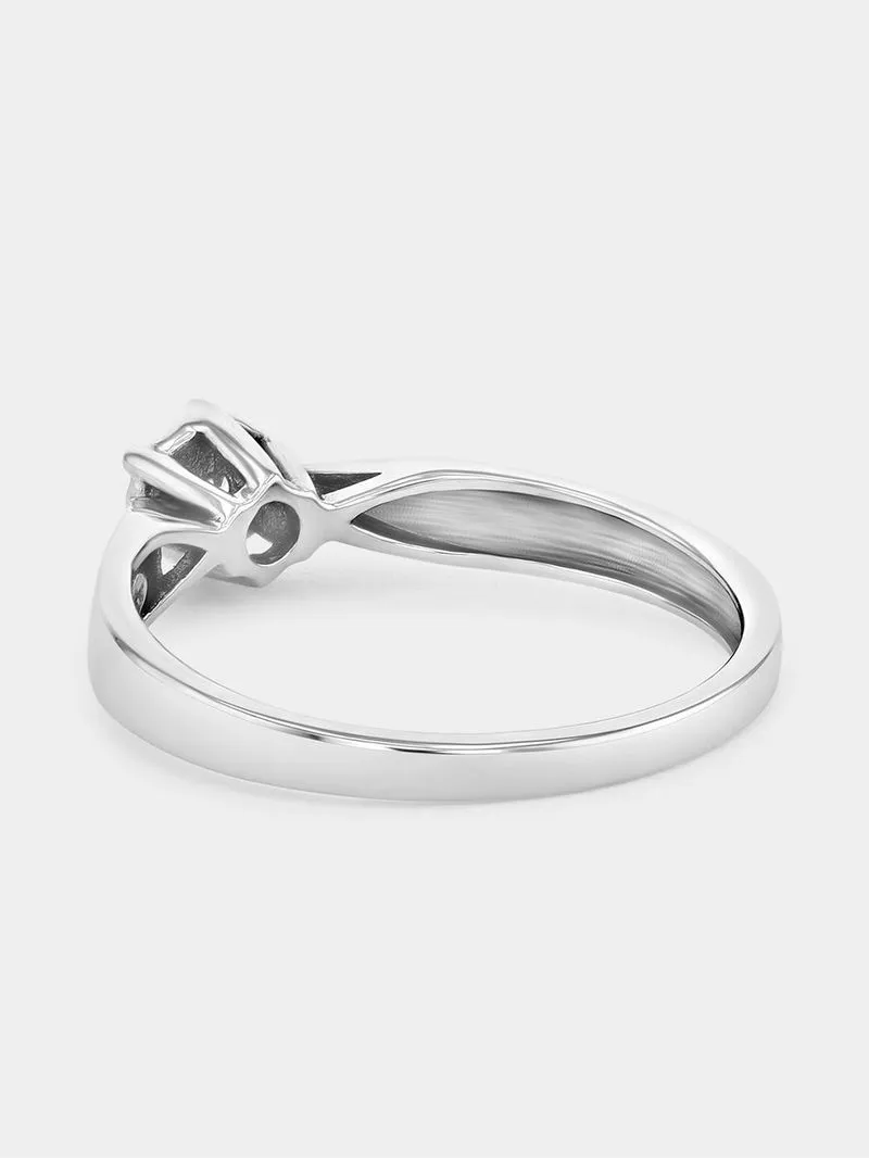 White Gold Diamond Solitaire Illusion Ring