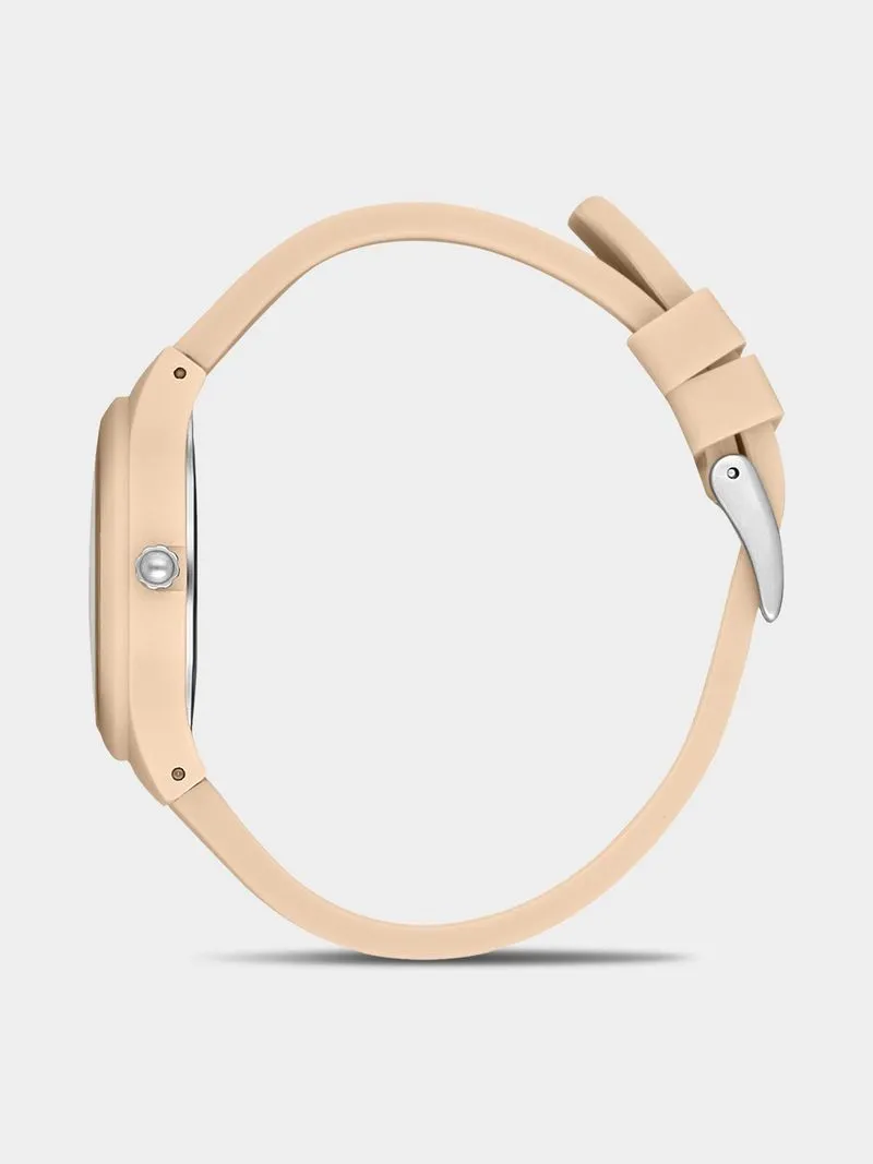 Daniel Klein Nude Plastic Rose Glitter Dial Silicone Watch