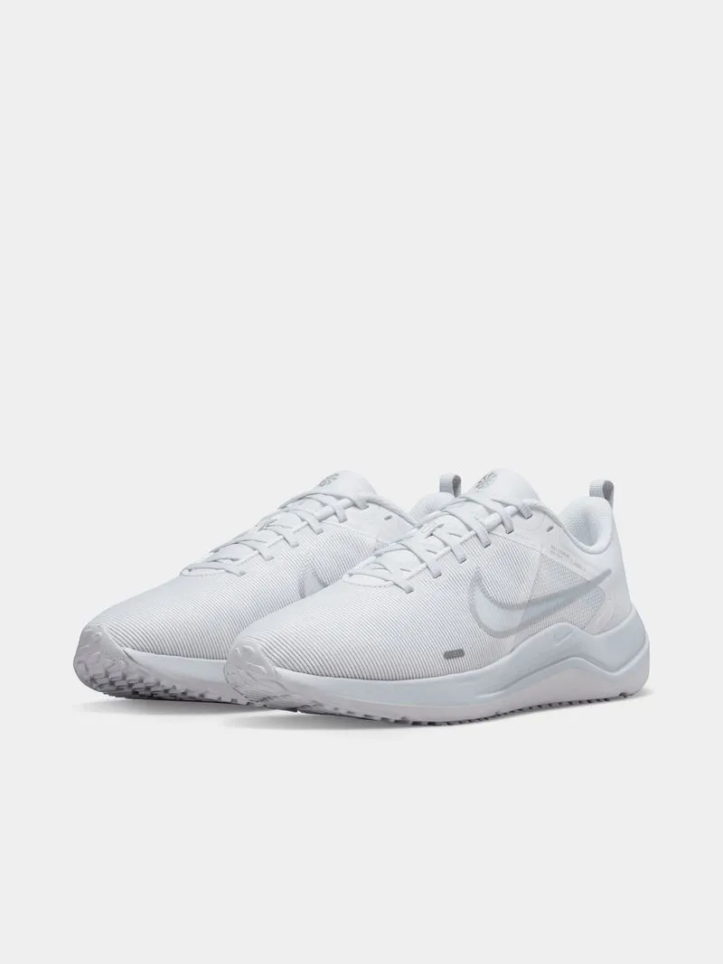 Womens Nike Downshifter 12 White/Metallic Silver Running Shoes
