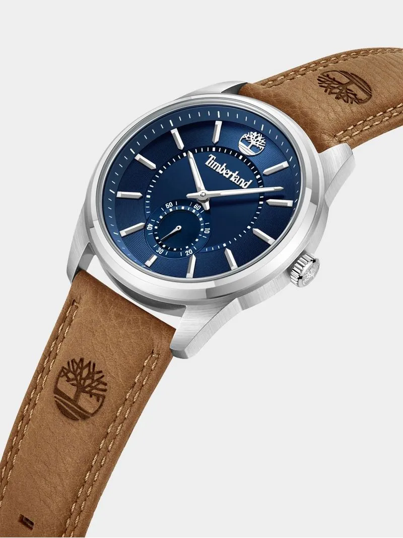 Timberland Northbridge Stainless Steel Navy Dial Brown Leather Watch