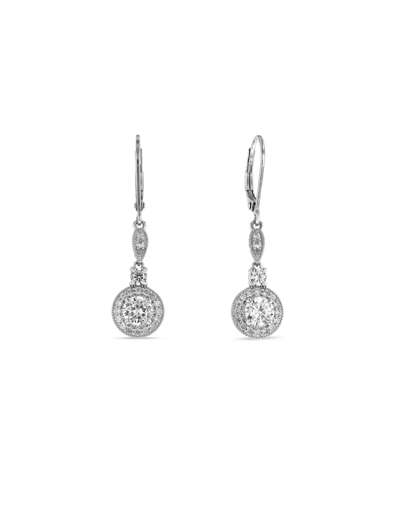 Cheté Sterling Silver & Cubic Zirconia Snow Pea Drop Earrings