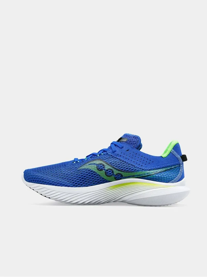 Mens Saucony Kinvara 14 Blue/Lime Running Shoes