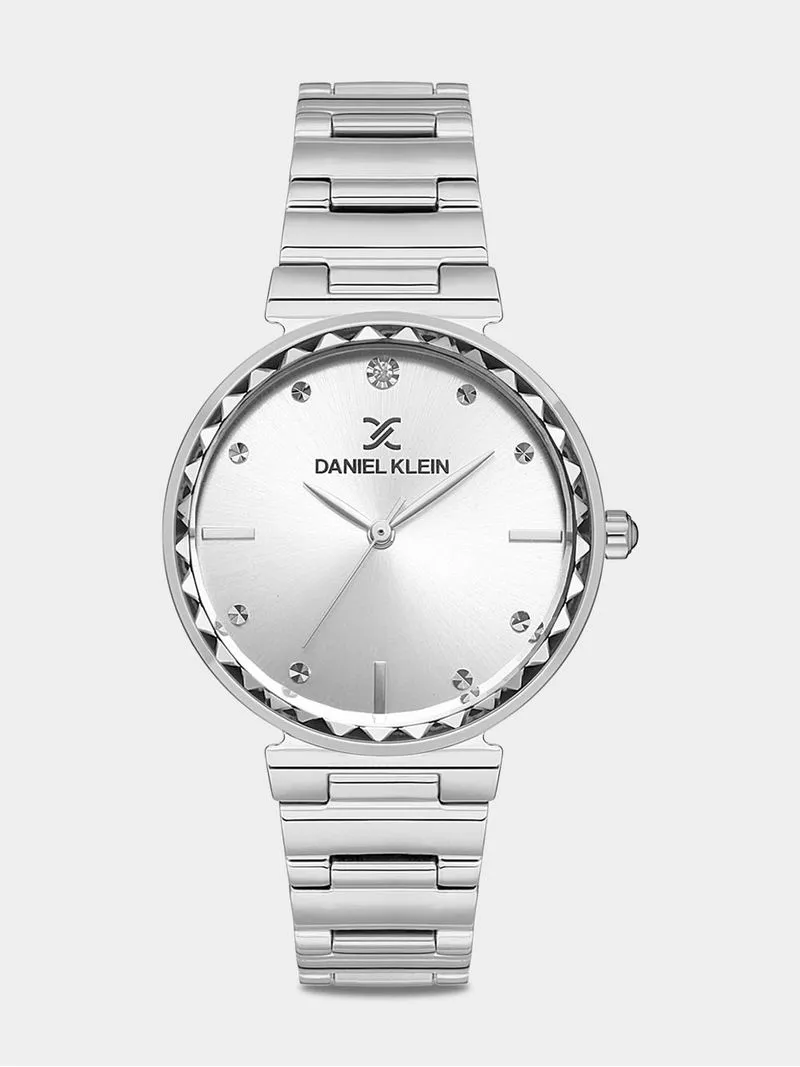 Daniel Klein Silver Plated Stainless Steel Bracelet Watch