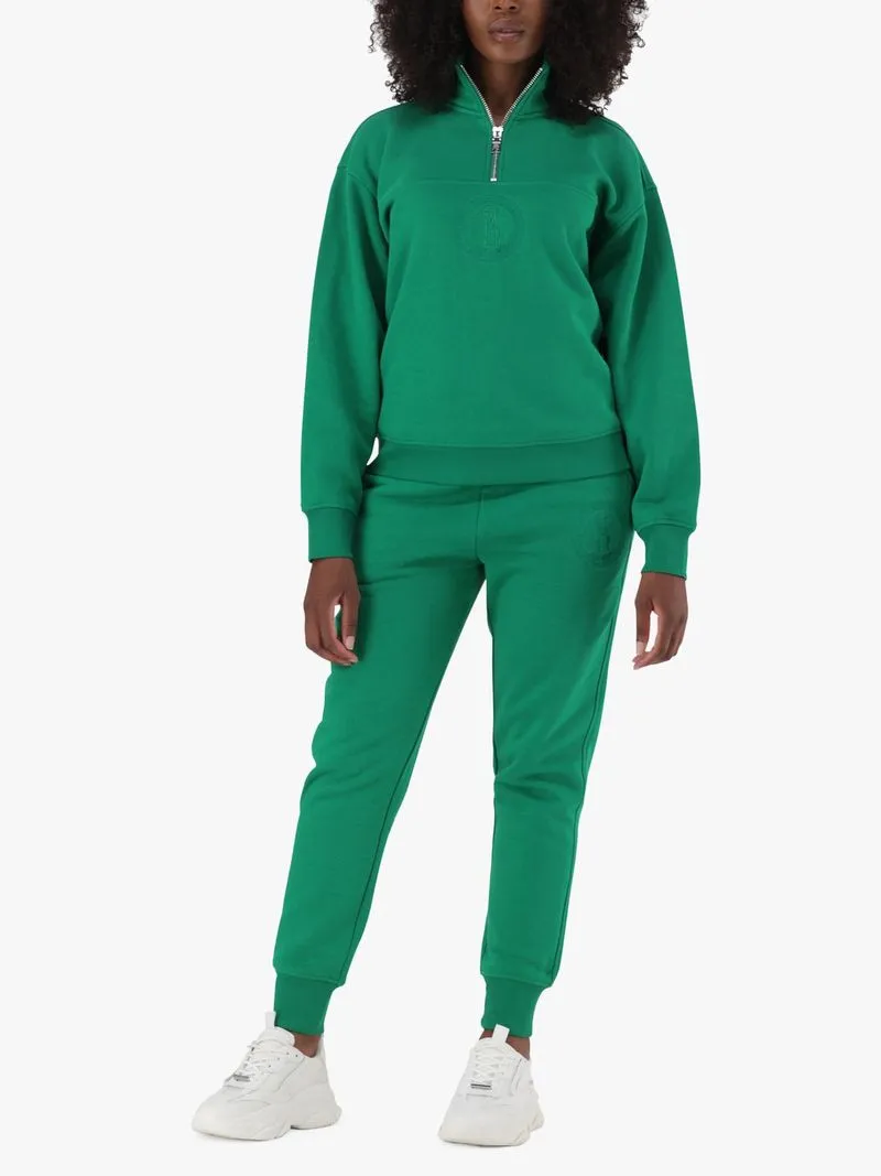 Women's Steve Madden Green Co-ord Maxine Collared Fleece Sweatshirt