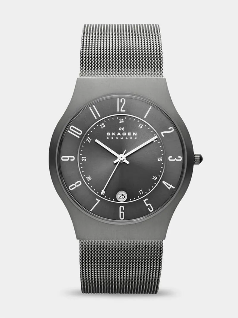 Skagen Men's Sundby Gunmetal Plated Stainless Mesh Watch