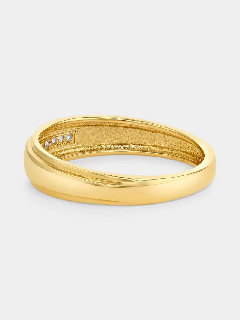 Yellow Gold Lab Grown Diamond Channel Wedding Band