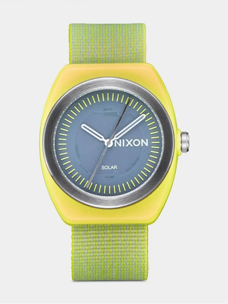 Nixon Women's Light Wave Citrus Solar Fabric Woven Strap Watch