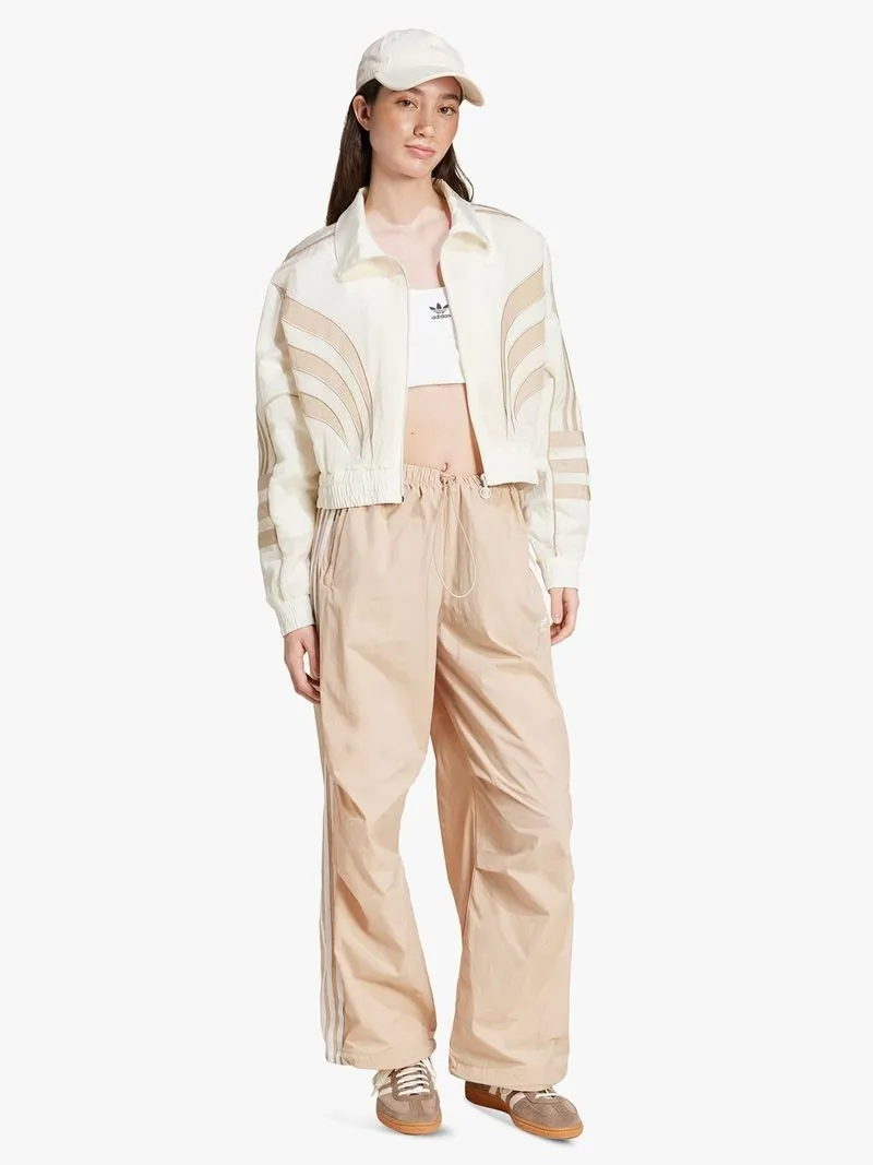 adidas Originals Women's Atanta Cut Line Loose Beige Track Top