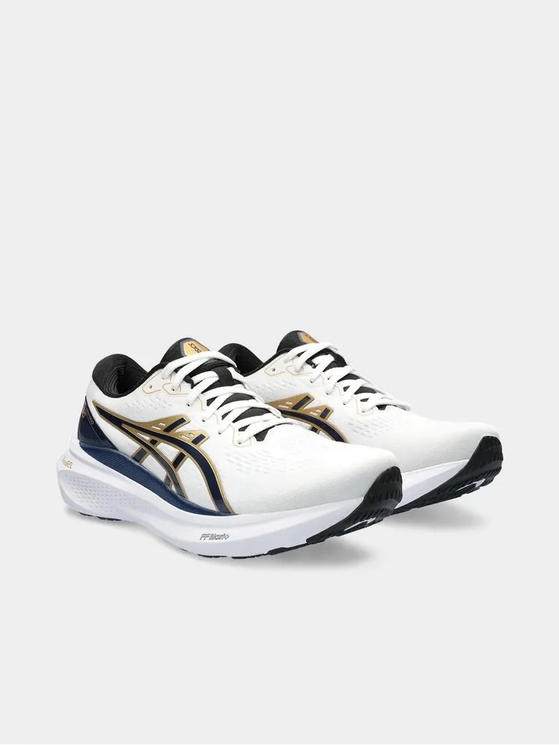 Mens Asics Gel-Kayano 30 Anniversary White/Deep Ocean Running Shoes