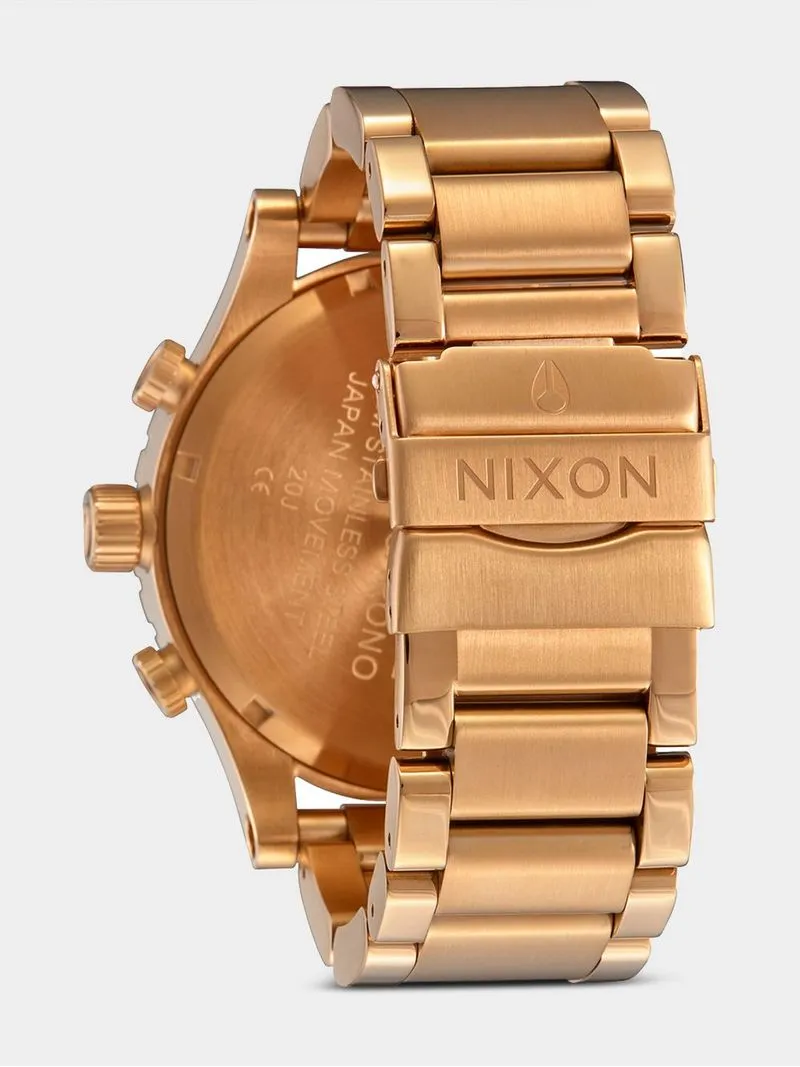 Nixon Men's 51-30 Chrono All Gold Plated & Black Stainless Steel Watch