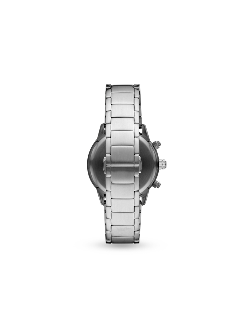Emporio Armani Men's Silver Round Stainless Steel Chronograph Bracelet Watch