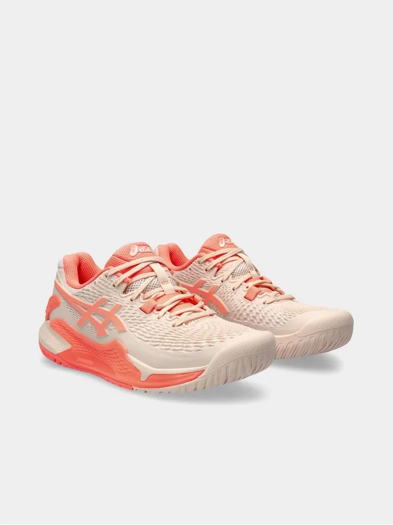Womens Asics Gel-Resolution 9 Pearl Pink/Sun Coral Court Shoes