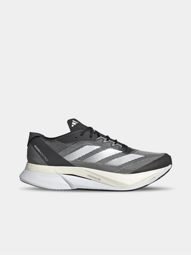 Mens adidas Adizero Boston 12 Black/White Running Shoes