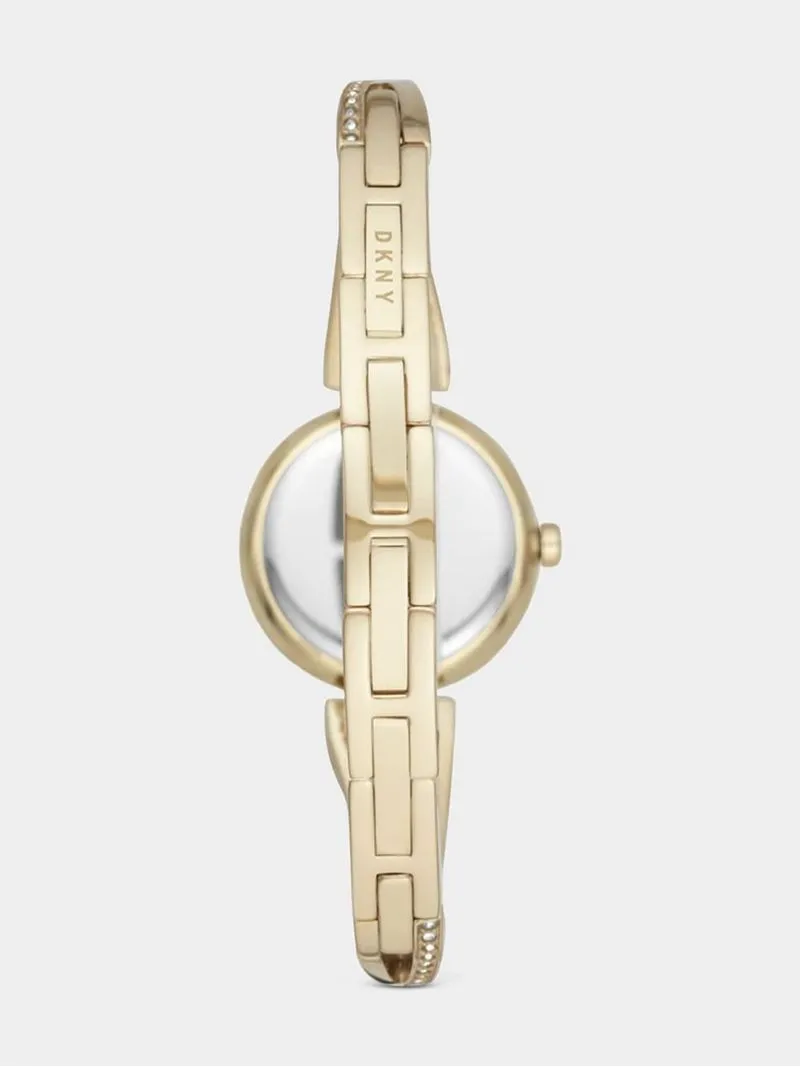 DKNY Women's Crosswalk Gold Plated Stainless Steel Bangle Watch