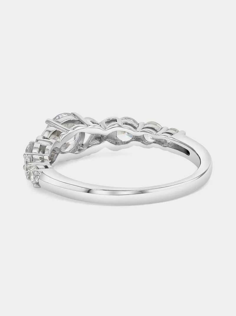 Chete Women's Solitaire Silver Cubic Zirconia Ring