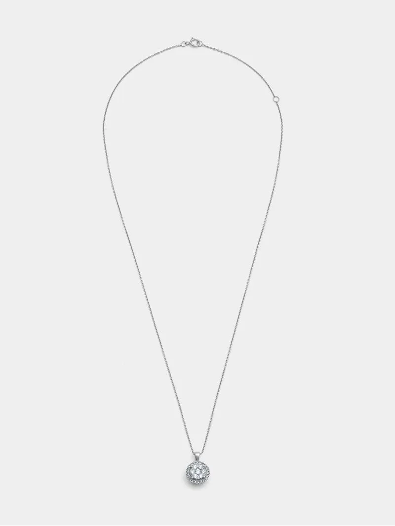 White Gold 0.36ct Diamond Women’s Round Halo Pendant