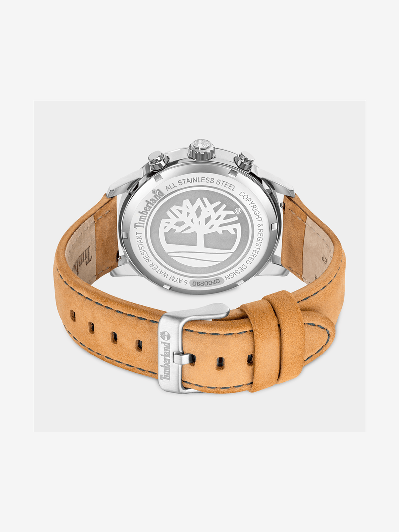 Timberland Parkman Stainless Steel Tan Leather Chronographic Watch