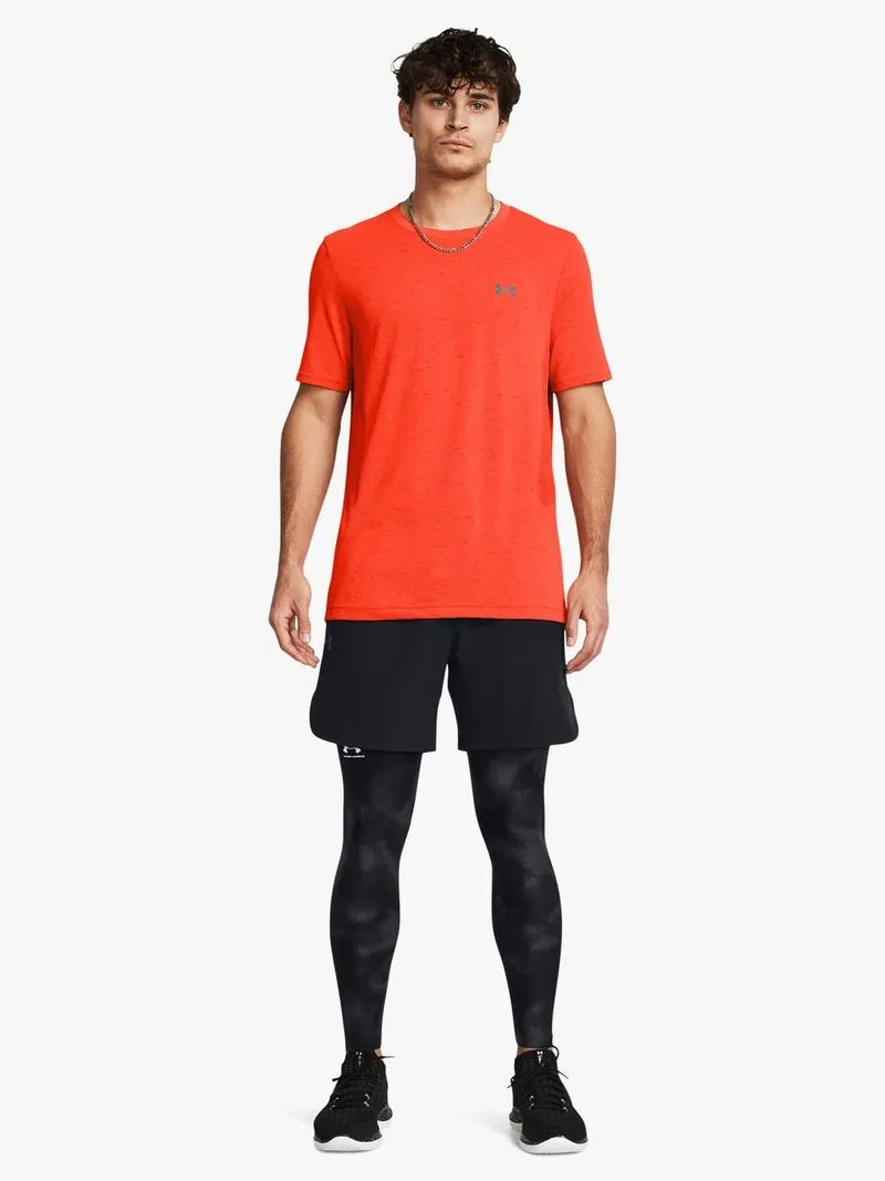 Mens Under Armour HeatGear® Armour All Over Print Black/Grey Base Tights