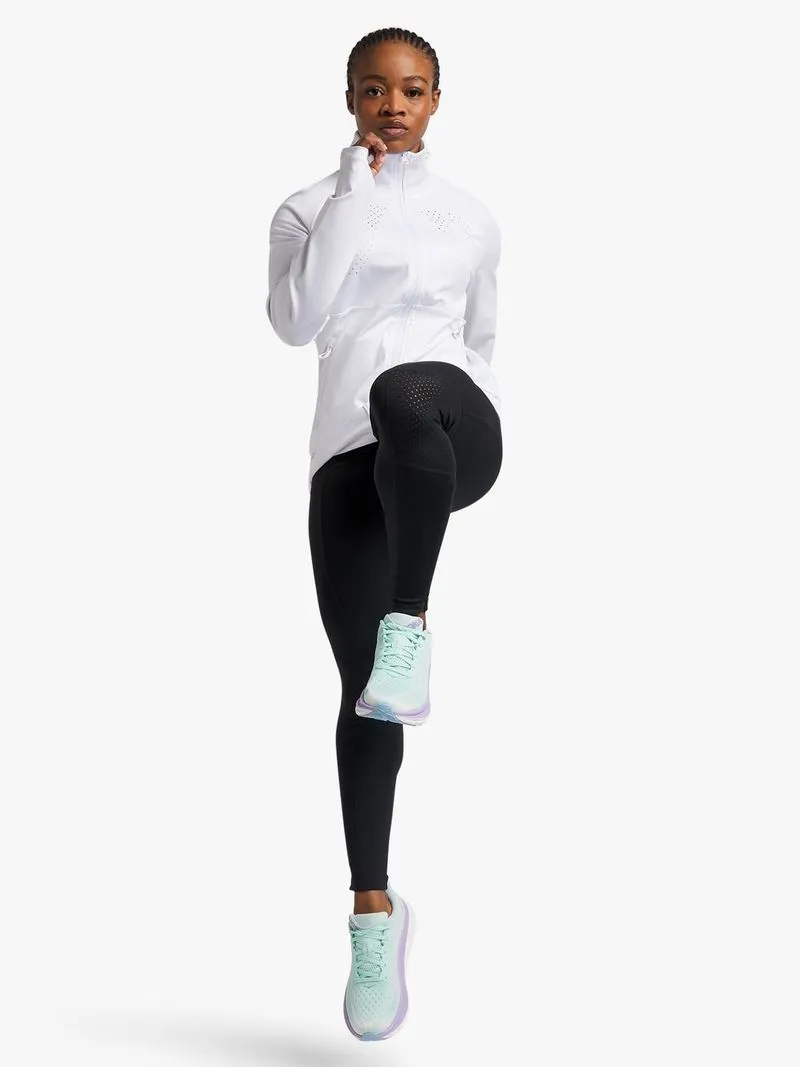 Womens TS - ACTV8 Podium White Zip-Thru Run Jacket