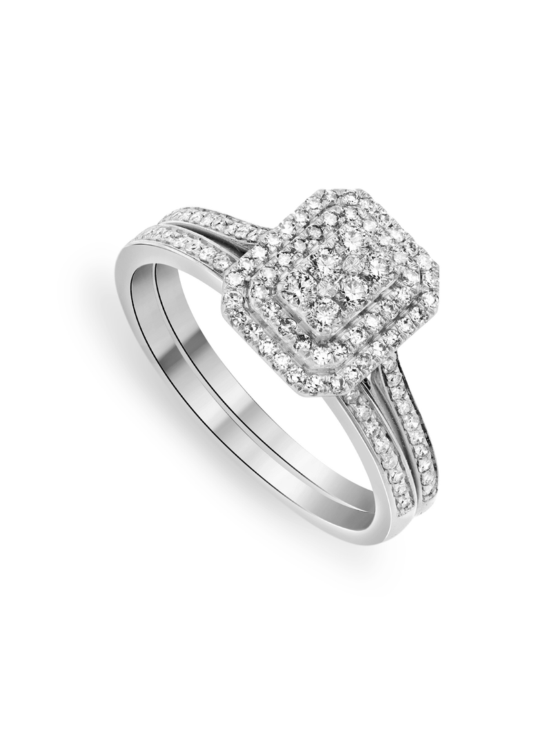 White Gold 0.47ct Diamond Rectangle Twinset Ring