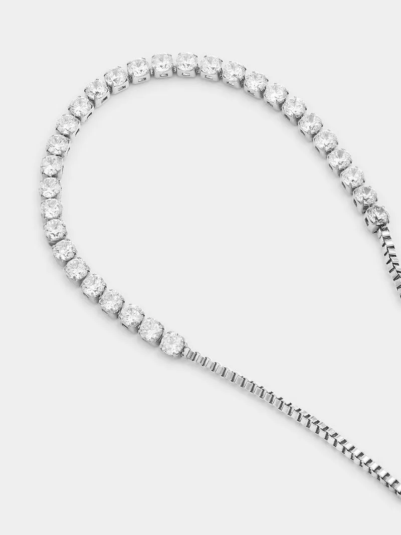 Tempo Jewellery Stainless Steel Cubic Zirconia Slider Tennis Bracelet