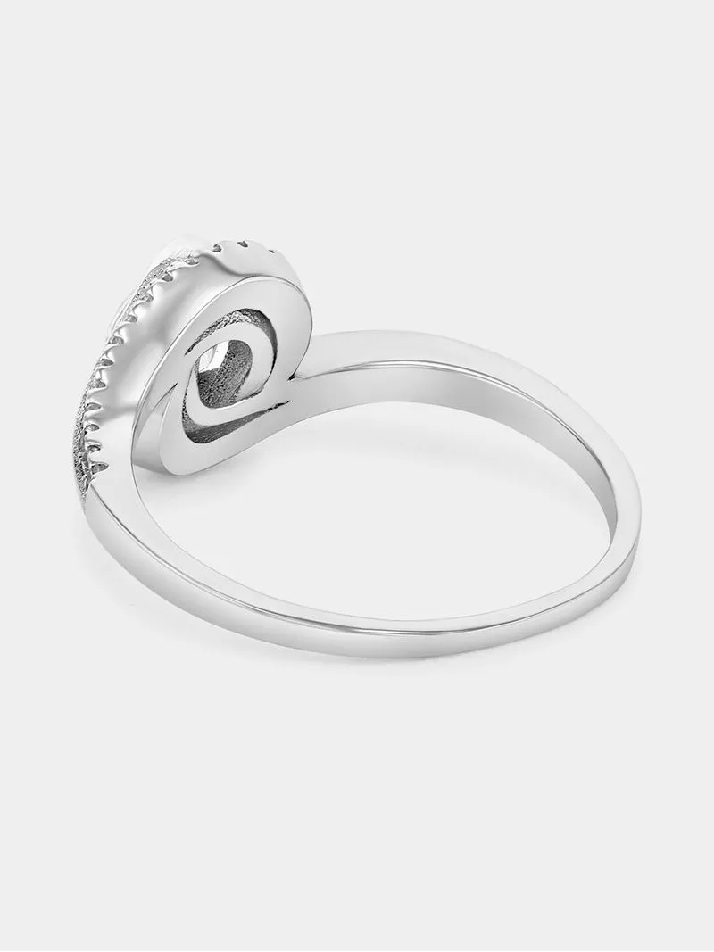 Sterling Silver Cubic Zirconia Round Embrace Ring