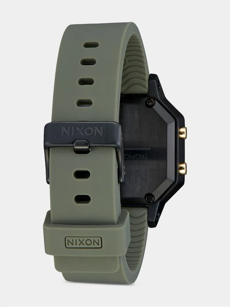 Nixon Women's Siren Stainless Steel Black Plated & Fatigue Silicone Digital Watch