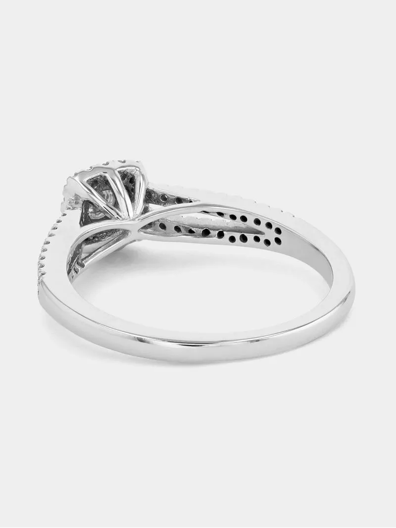 White Gold 0.28ct Diamond Illusion Cushion Ring
