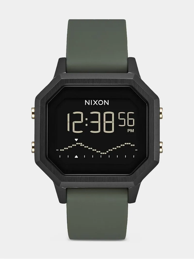 Nixon Women's Siren Stainless Steel Black Plated & Fatigue Silicone Digital Watch