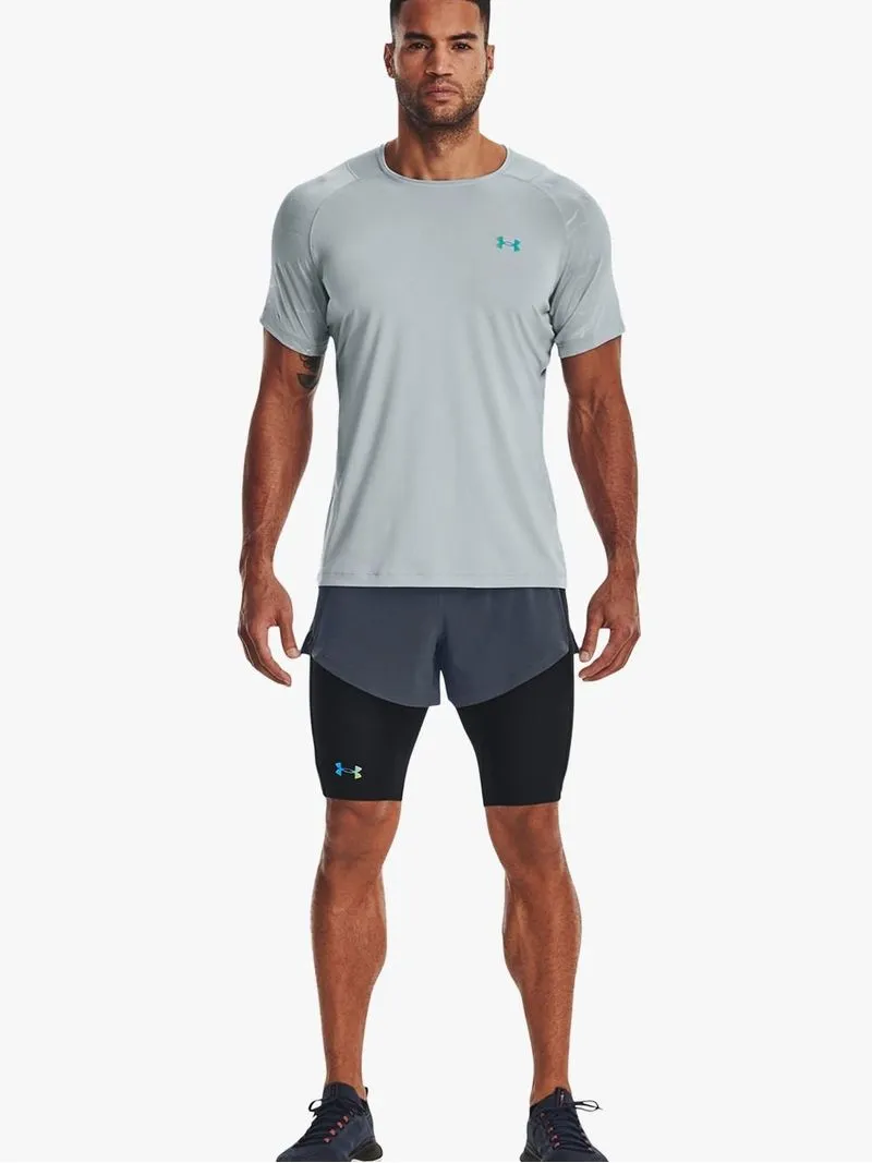 Mens Under Armour Blue Rush Emboss Short Sleeve Tee