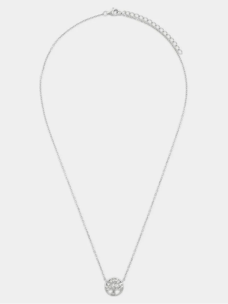 Sterling Silver Cubic Zirconia Mini Tree of Life Pendant