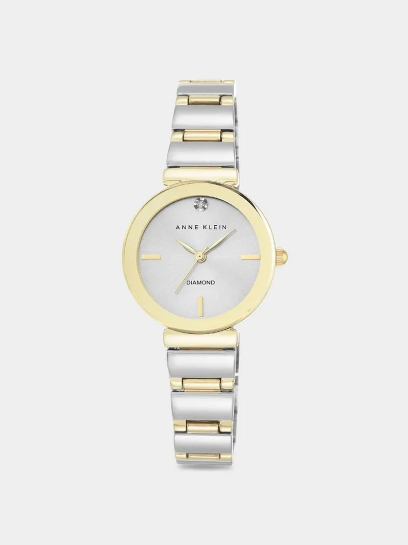 Anne Klein Genuine Diamond Accented Two Tone Bracelet Watch