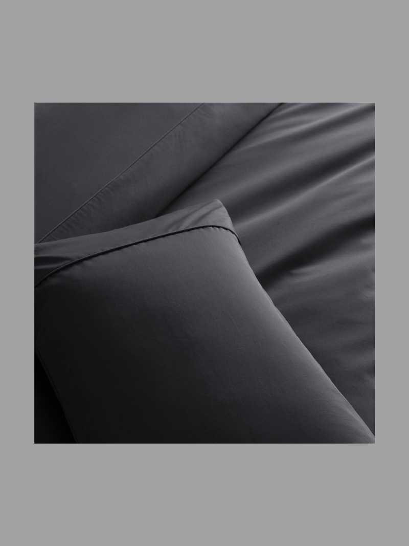 Gold Seal Certified Egyptian Cotton 600 Thread Count Duvet Cover Set Anthracite