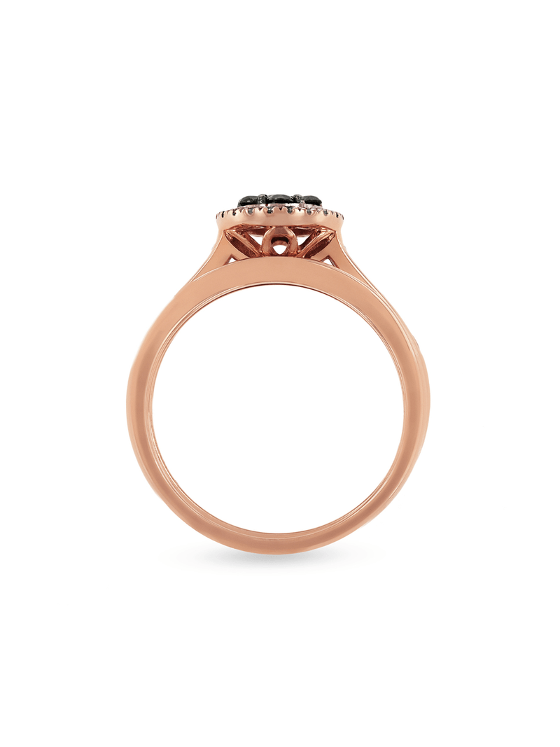 9ct Gold Black & White Diamond Bridal Ring Set