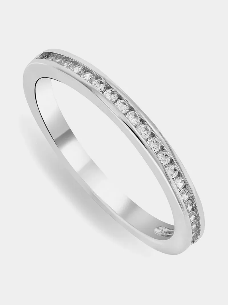 Cheté Circle Of Life Sterling Silver & Cubic Zirconia Channel Anniversary Ring
