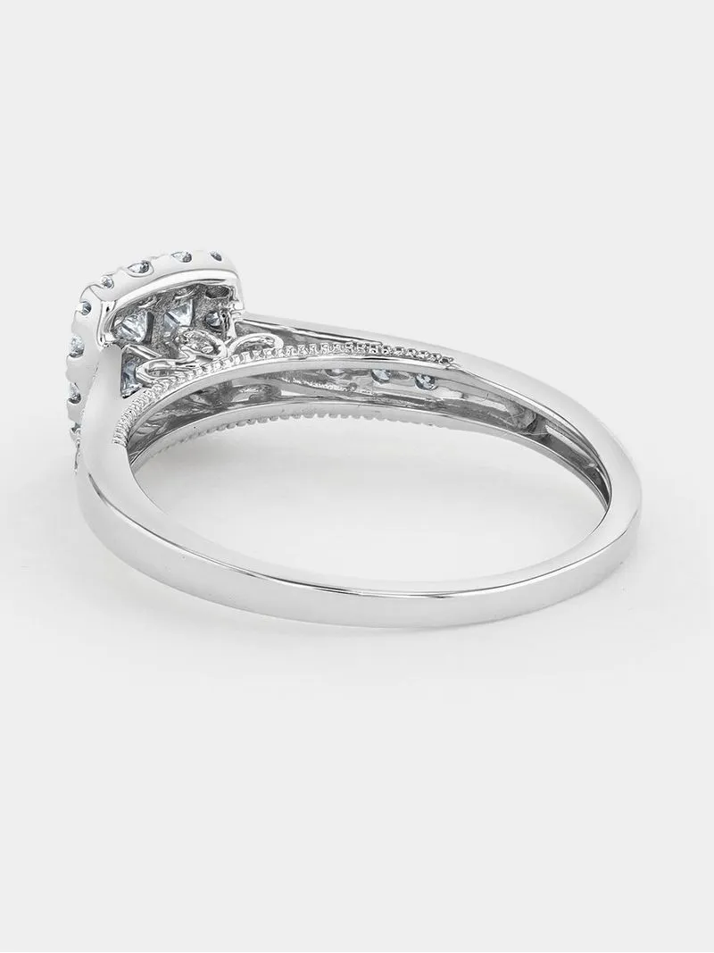 White Gold 0.50ct Diamond Women’s Princess Illusion Ring